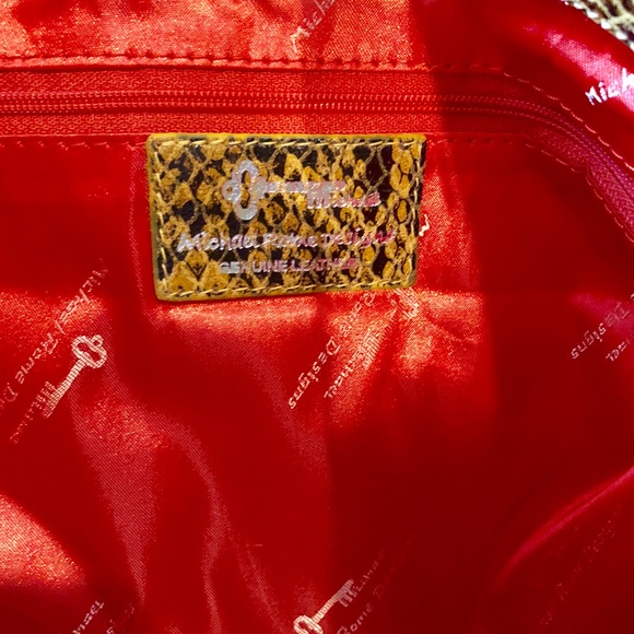 MICHAEL ROME Designs Yellow Snakeskin Leather Bag - Picture 7 of 7